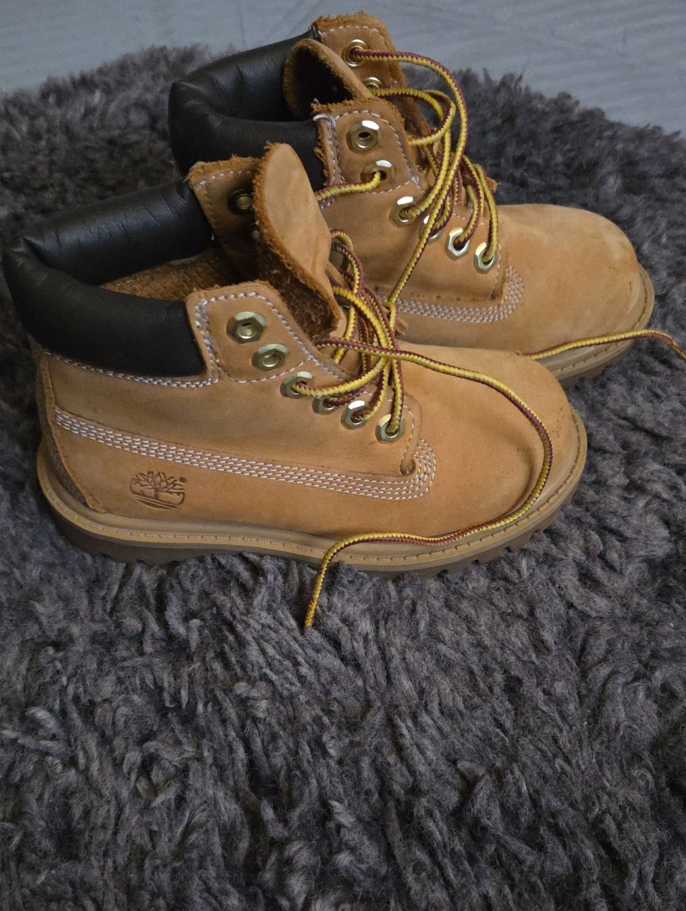 Timberland Kids Wheat Tan Nubuck Lace-Up Boots